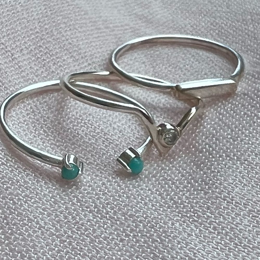 Pura Vida’s  Demi-Fine Collection 3 Ring Stack Size 7. Discounted Shipping.